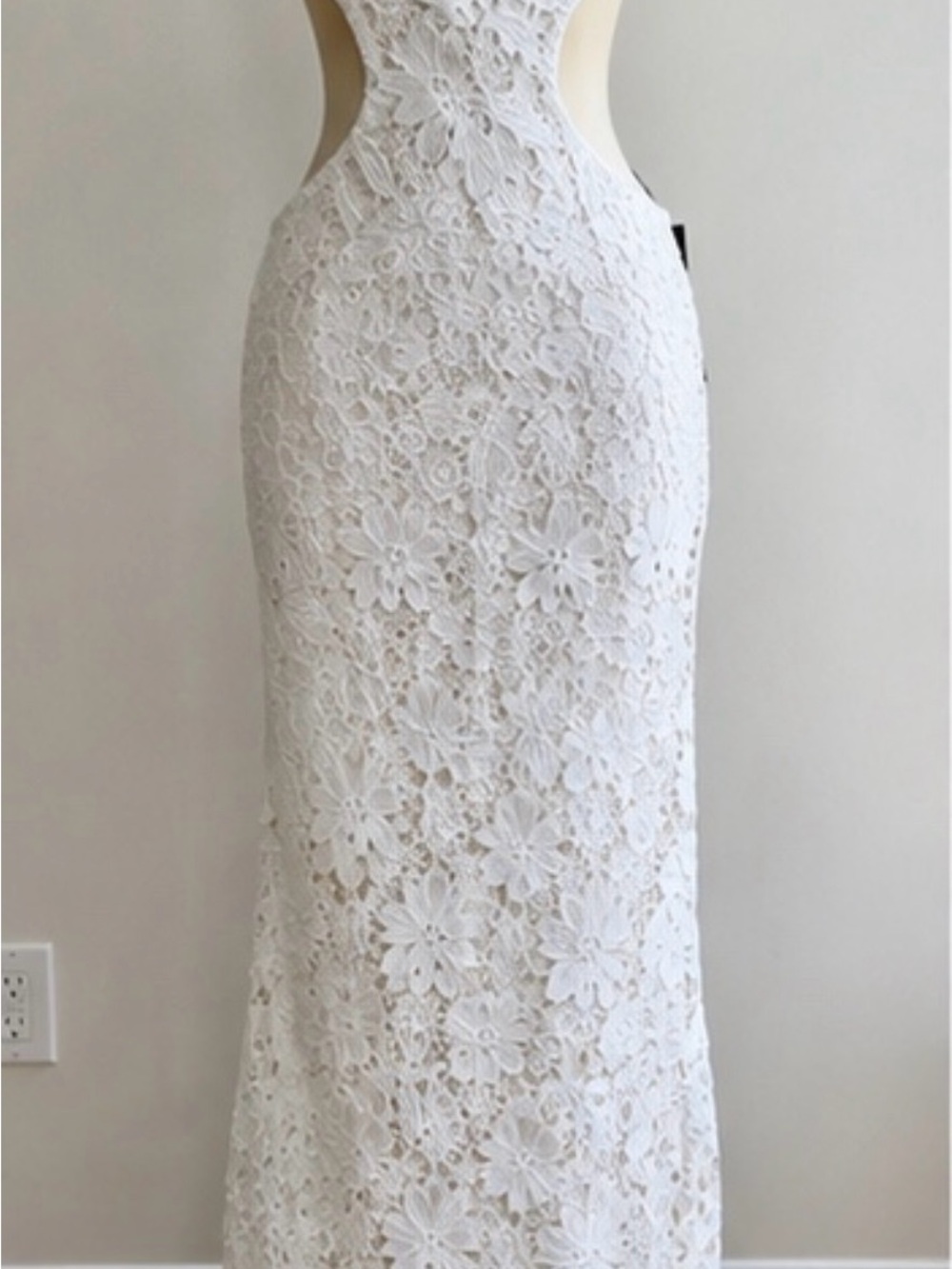 Fashion Nova  Nova Lush White Lace Maxi Dress